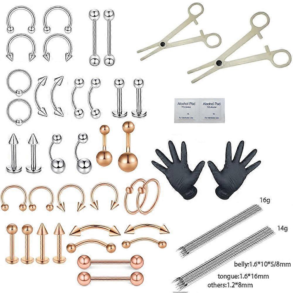 Piercing Kit Professionell Piercing Kit Stål Piercing Nålar Piercing set 3
