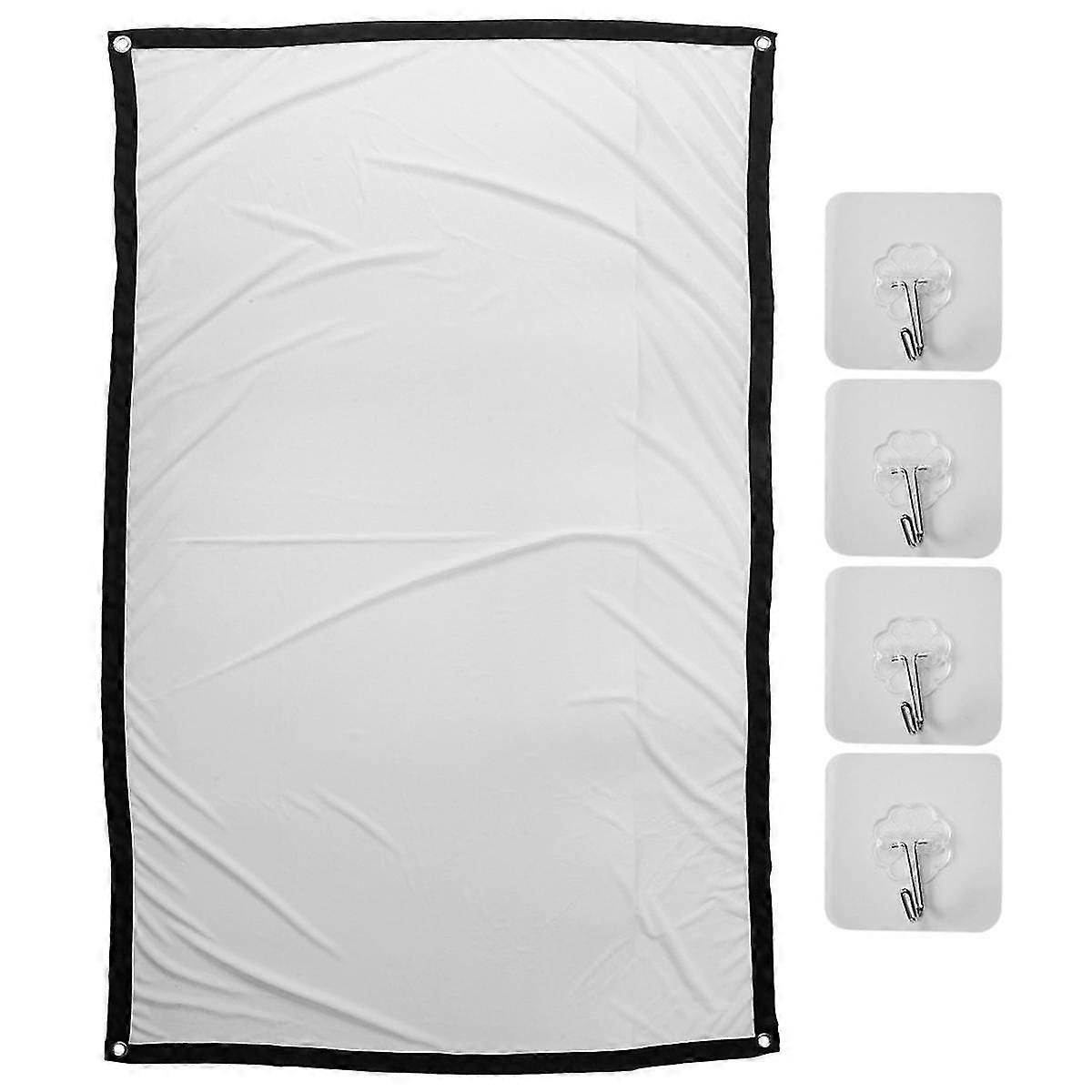 Portable Projector Screen 60/72/84/100/120 Inch For Home Theater Outdoor HD White Foldable Anti-Crease (60inch)