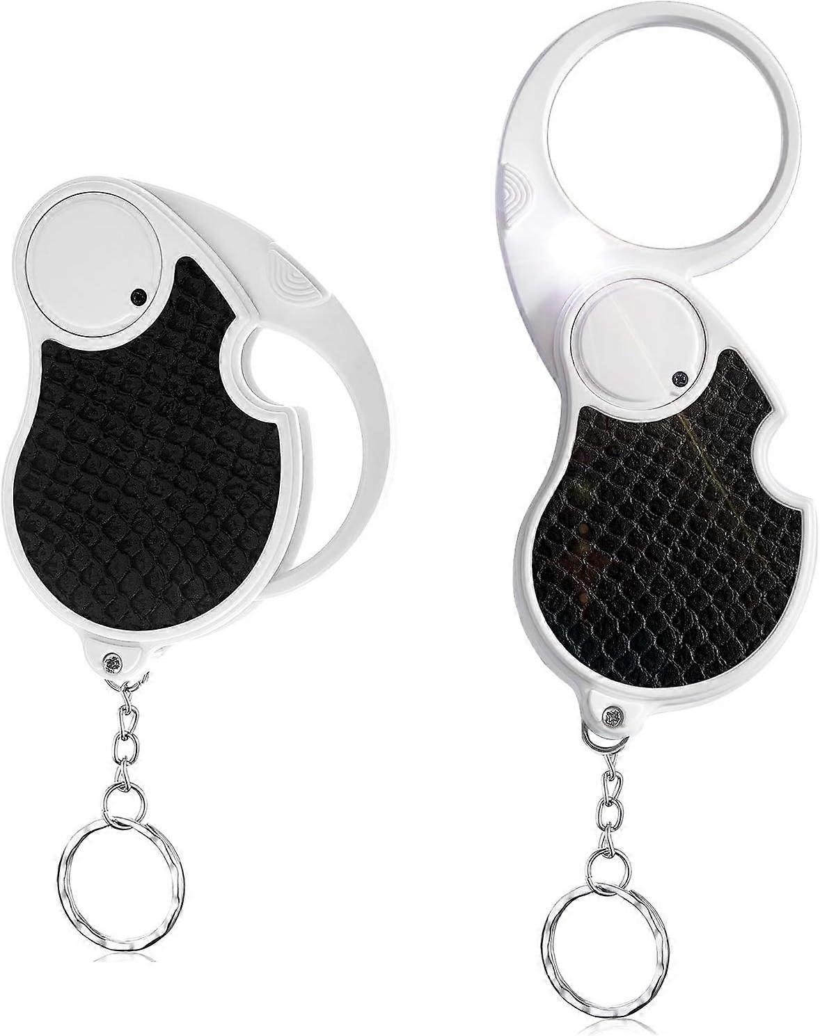 2pcs 5X pocket magnifying glass with light, mini illuminated folding magnifying glass