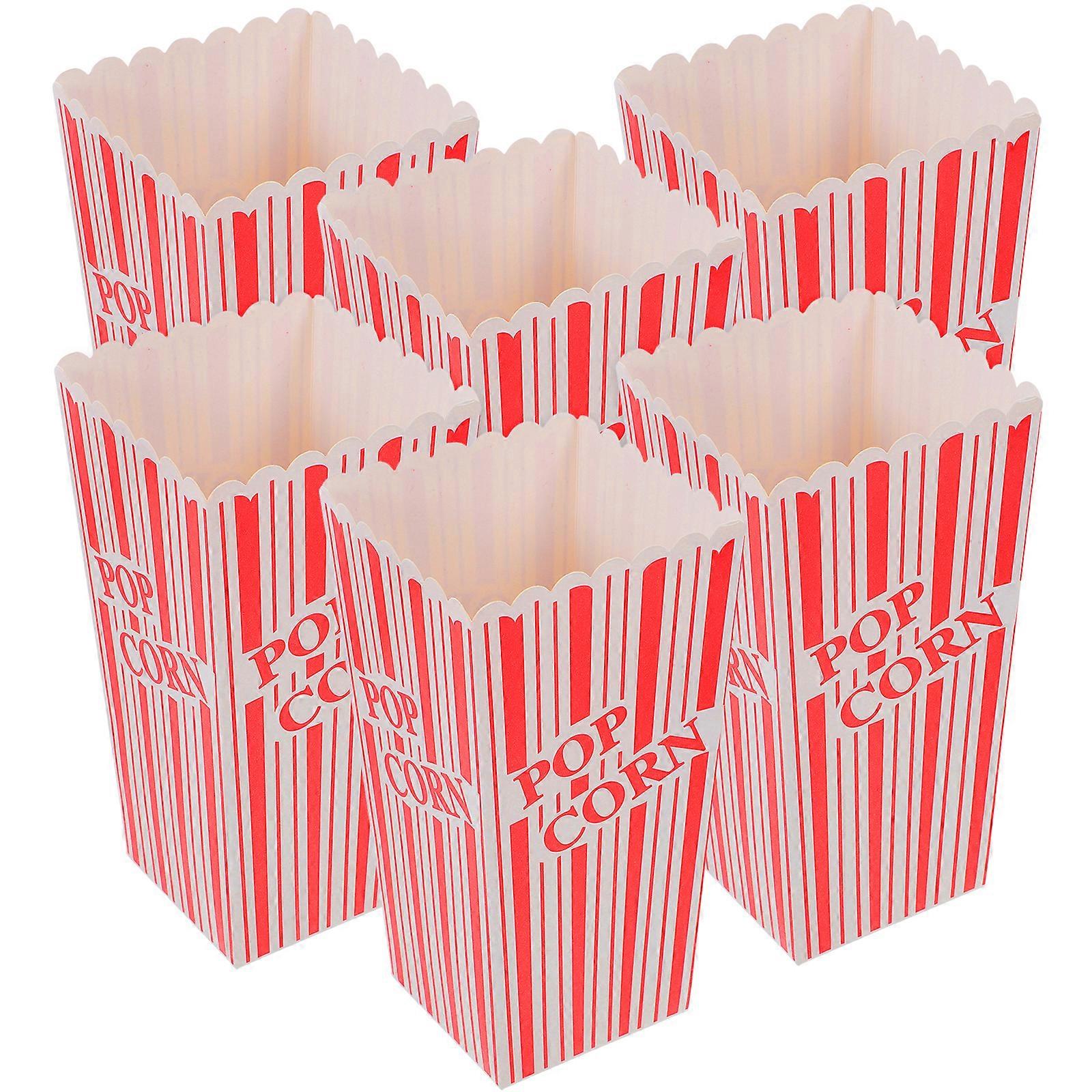 6pcs jetables Popcorn Paper Cups Rayé Papier Popcorn Box Frites Contenants pour la fête