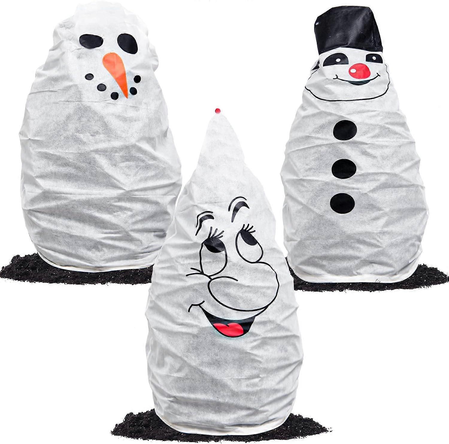 Vinter växt täcker frysskydd 3 stycken utomhus frostfiltar No-woven träd täcka jul med dragsko för växter buskar fruktträd