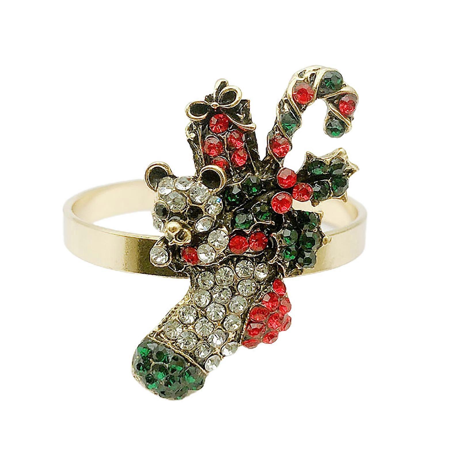 Napkin Ring Christmas Tree Shape Multipurpose Alloy Table Towel Buckles for Kitchen