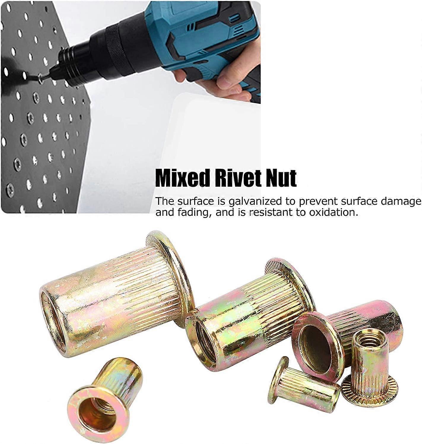 150 kpl mutterisarjaa Niittimutterisarja Sinkitty niittisarja mutterin kiinnitysteriä Mutterisarja Niitti M3 / 4/5 /