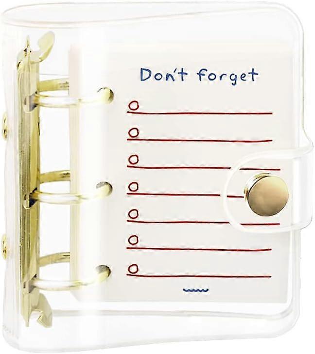 ar Mini 3 Ring Binder Cover Soft PVC Refillable Notebook Binders Gold Round Ring Loose Leaf Folder with 80 Sheets Mini Planner Refill Paper (Dot Page,