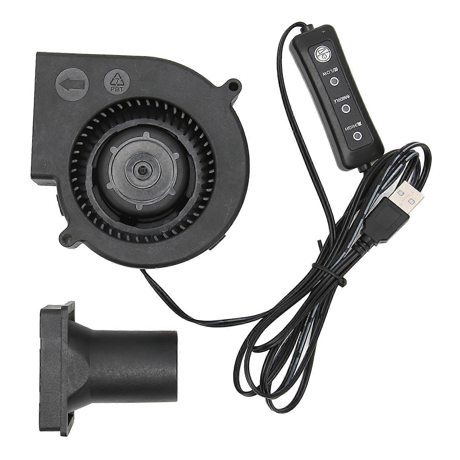 USB Blower Fan 3.8in 3 Speed Mode DC 5V Brushless 3800 RPM 22 CFM Computer Cooling Fan for PC Electronics 3D Printer