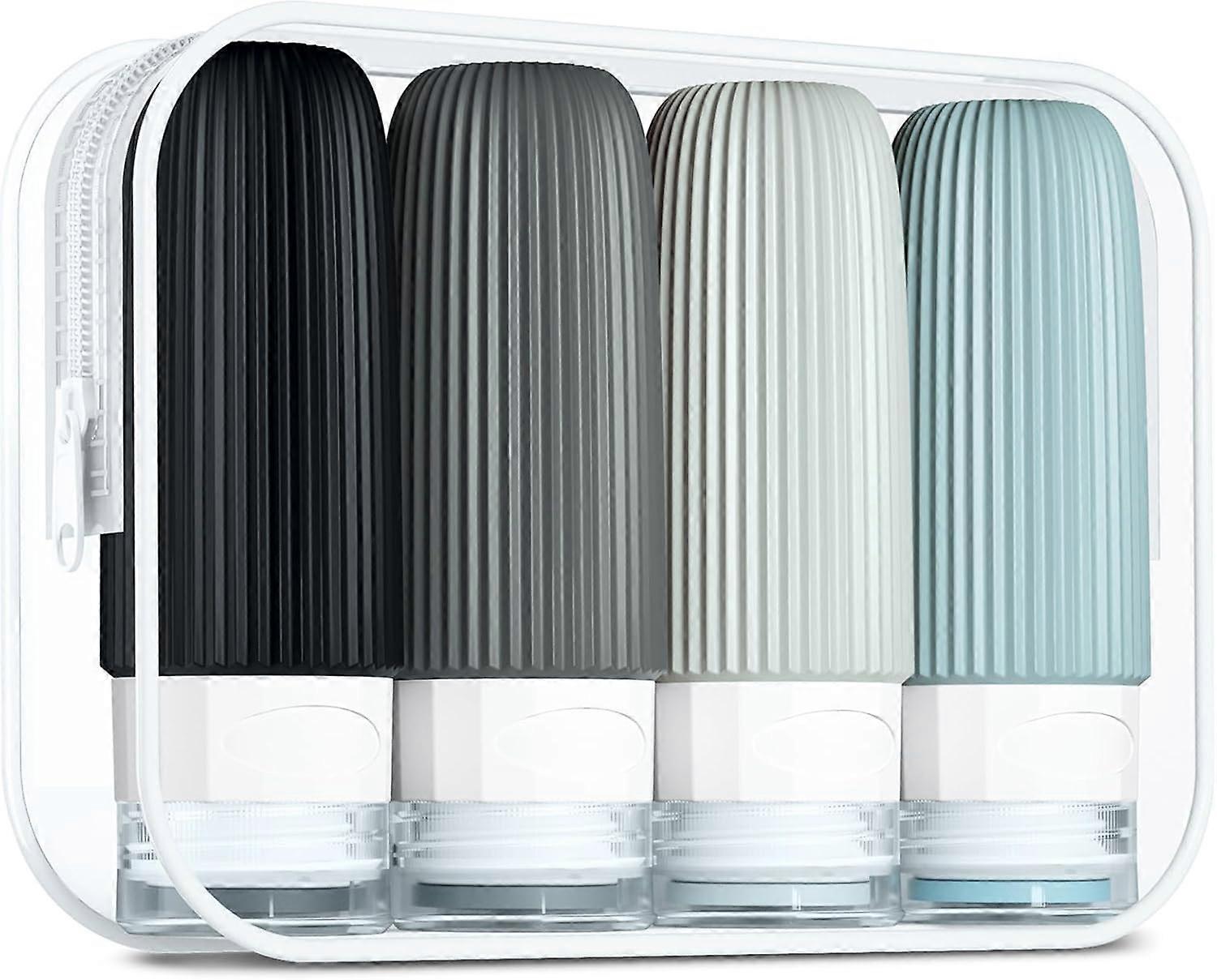 60ml Silicone Travel Bottles, Leak Proof Squeezable Travel Size Containers, Travel Essentials for Lotion Shampoo, BPA Free(4 Pack)