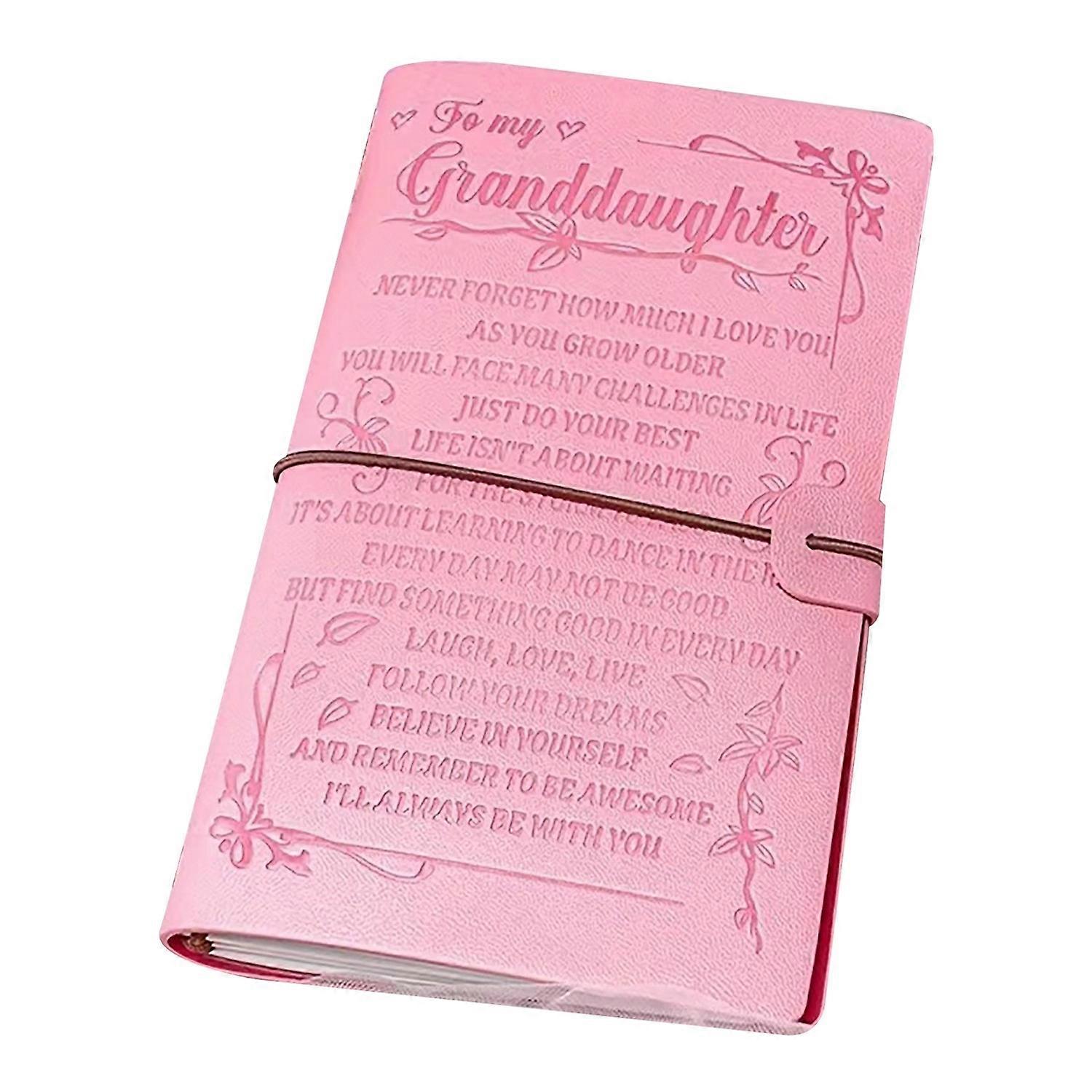 Handmade Faux Leather Journal Notebook Thickened Paper Customizable Text Fonts Durable Diary Floral