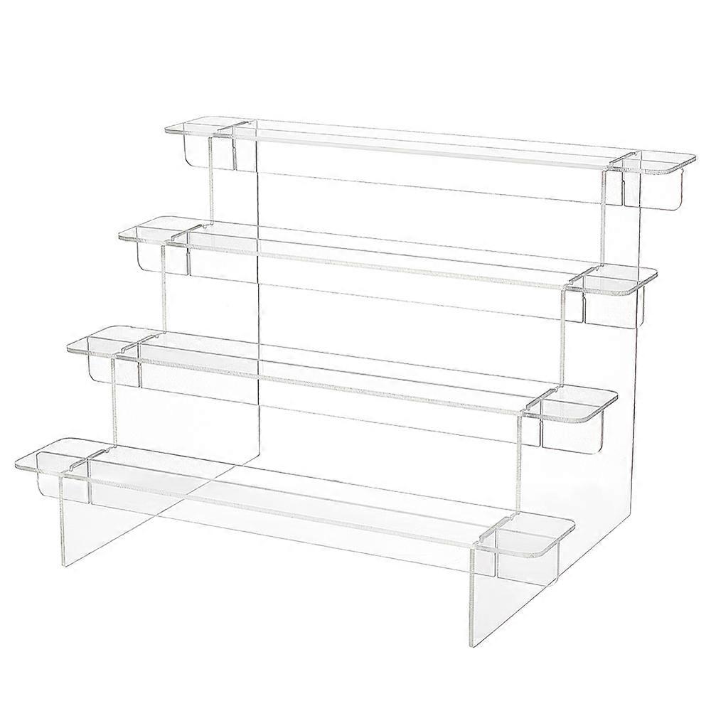 4-Tier Clear Acrylics Display Riser Shelf Figure Display Stand for Collectibles Figures Minifigure 11.73 L x 7.87 W x 8.03 H Inches