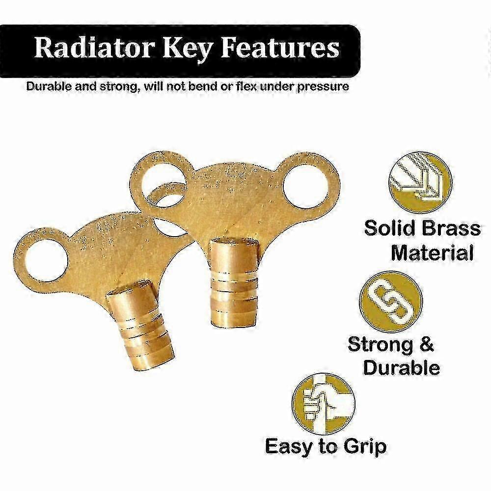Radiator Plumbing Bleed Bleeding Key Keys Solid Brass For Venting Air ...