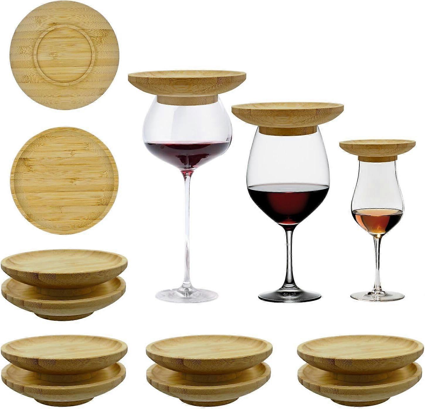 10pcs Glass Topper, Bamboo Material, Ideal for Charcuterie and Use Outdoor