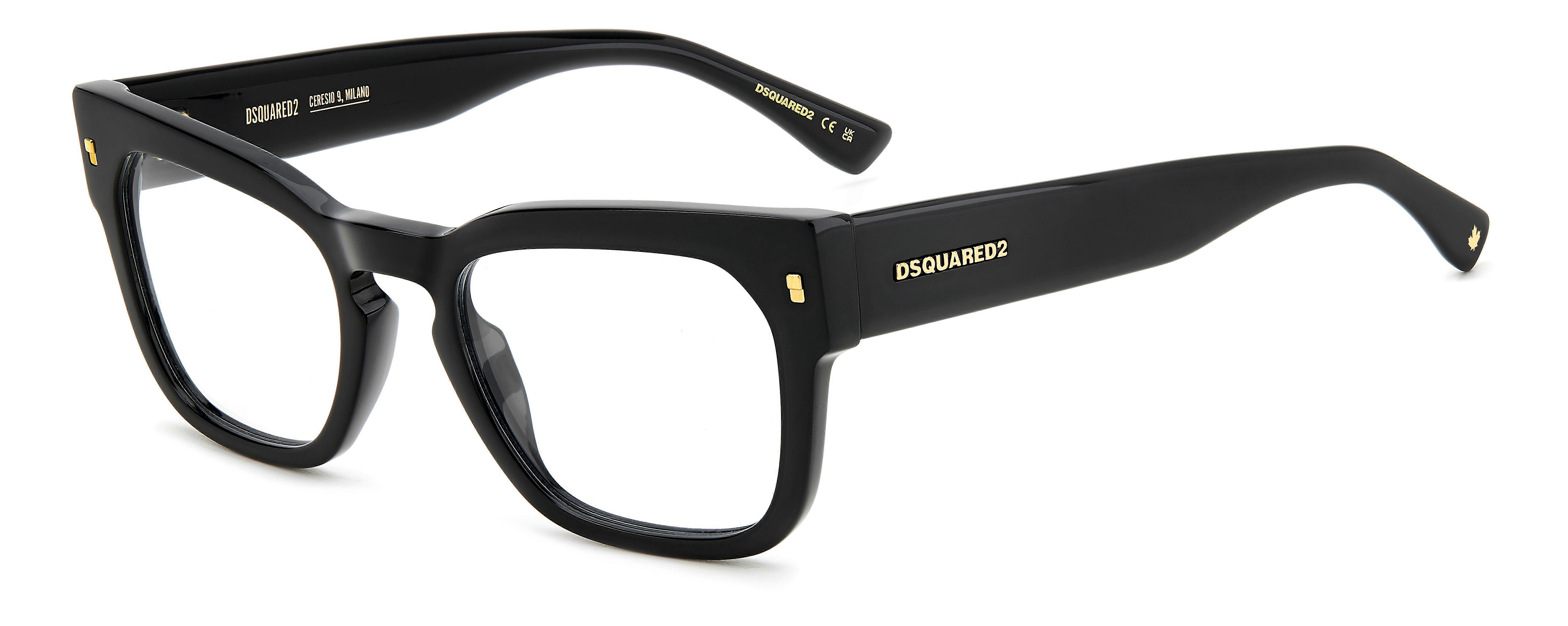 Eyewear Frames DSQUARED2 D2 0129 807 BLACK 51/21/145 MAN