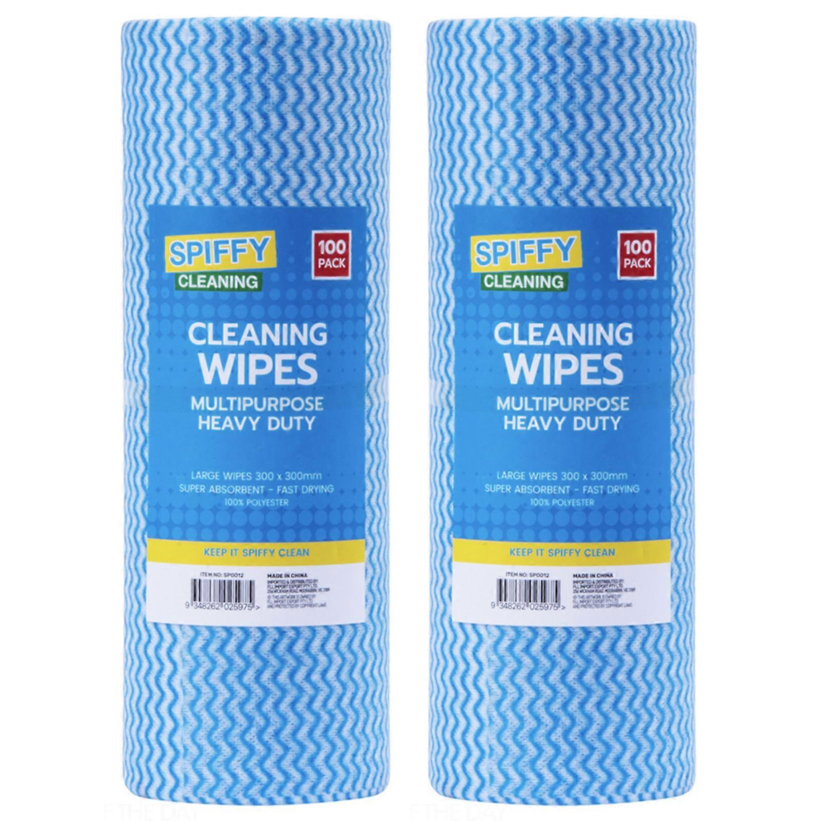 2 x Spiffy Cleaning Wipes Multipurpose 100pk
