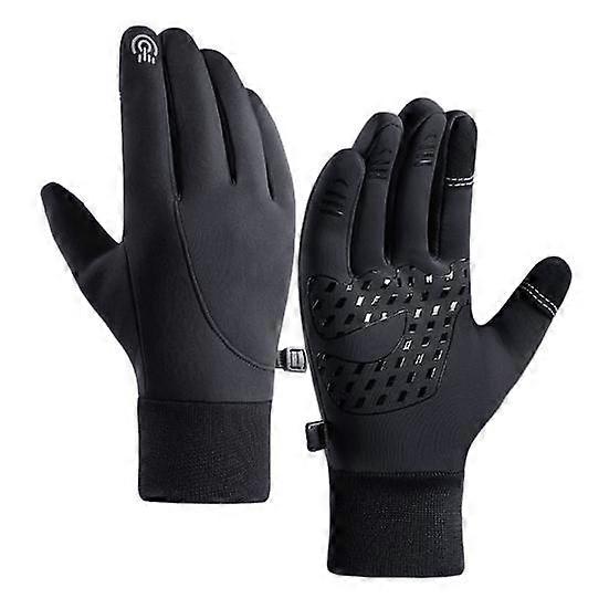 1 Pair Unisex Winter Cycling Gloves Thickened Plush Lined Waterproof Touchscreen Windproof Great