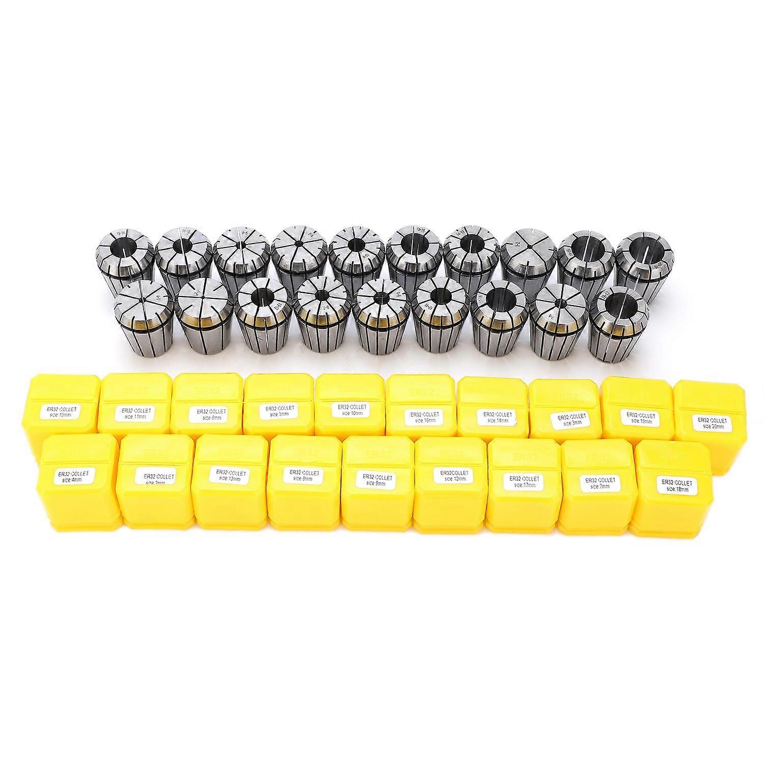 19Pcs/Set ER32 2‑20mm Collet Chuck Milling Chucks CNC Tools For Engraving Machine Tapping Tools