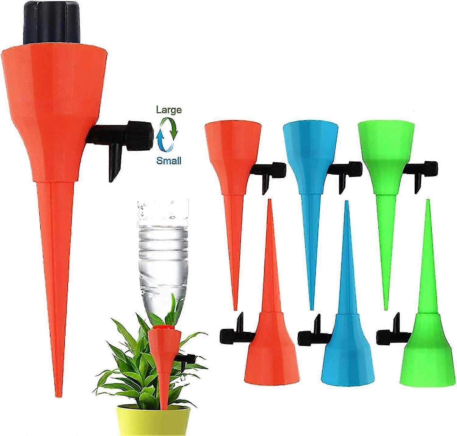 Plant Self Watering Spikes Devices, 6 Pack Automatic Irrigation Equipment Plant Waterer With Slow Release Control Valve, Adjustable Water Volume Drip