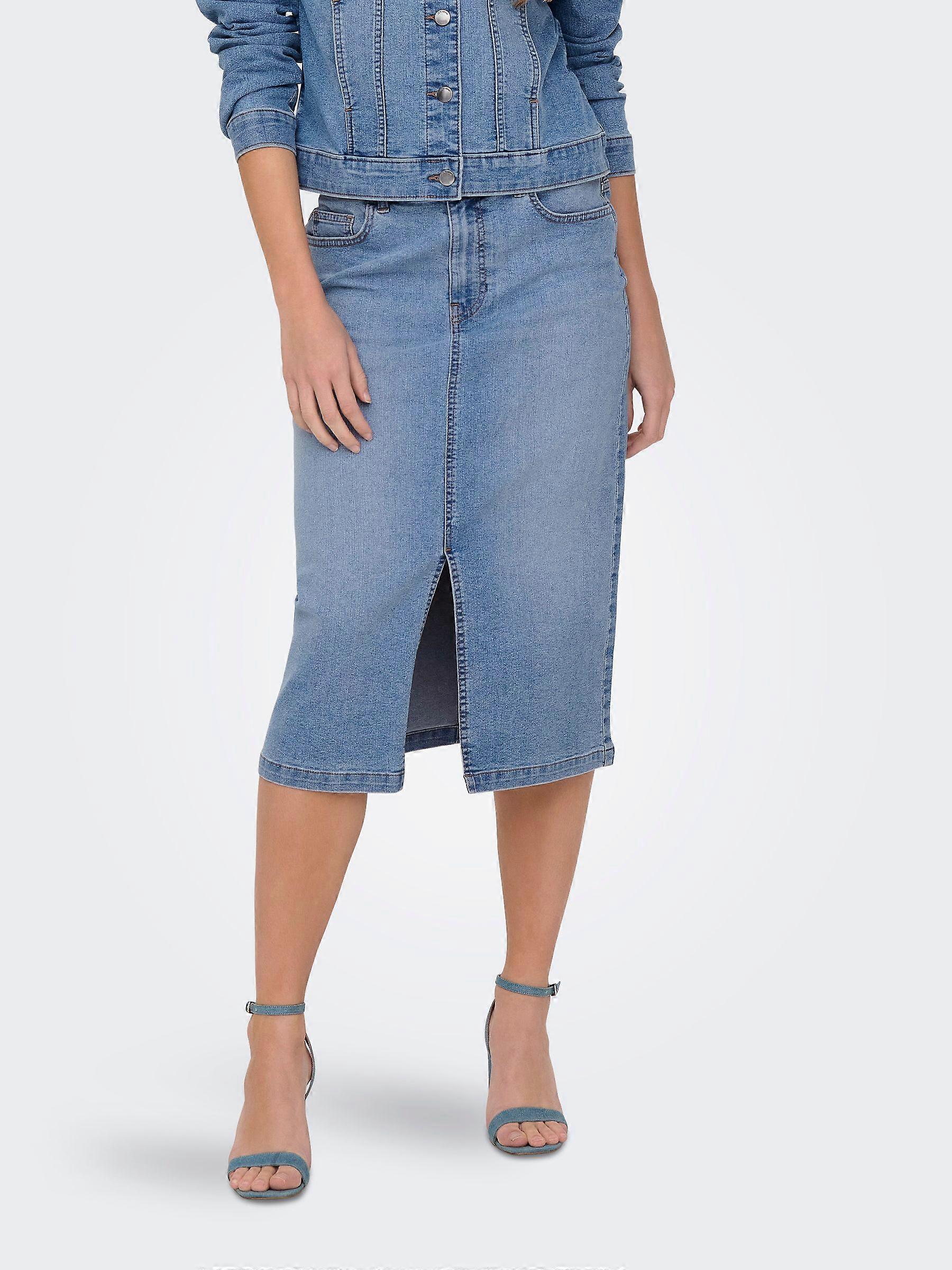 JDY Jeansrock with figure-hugging fit and front slit