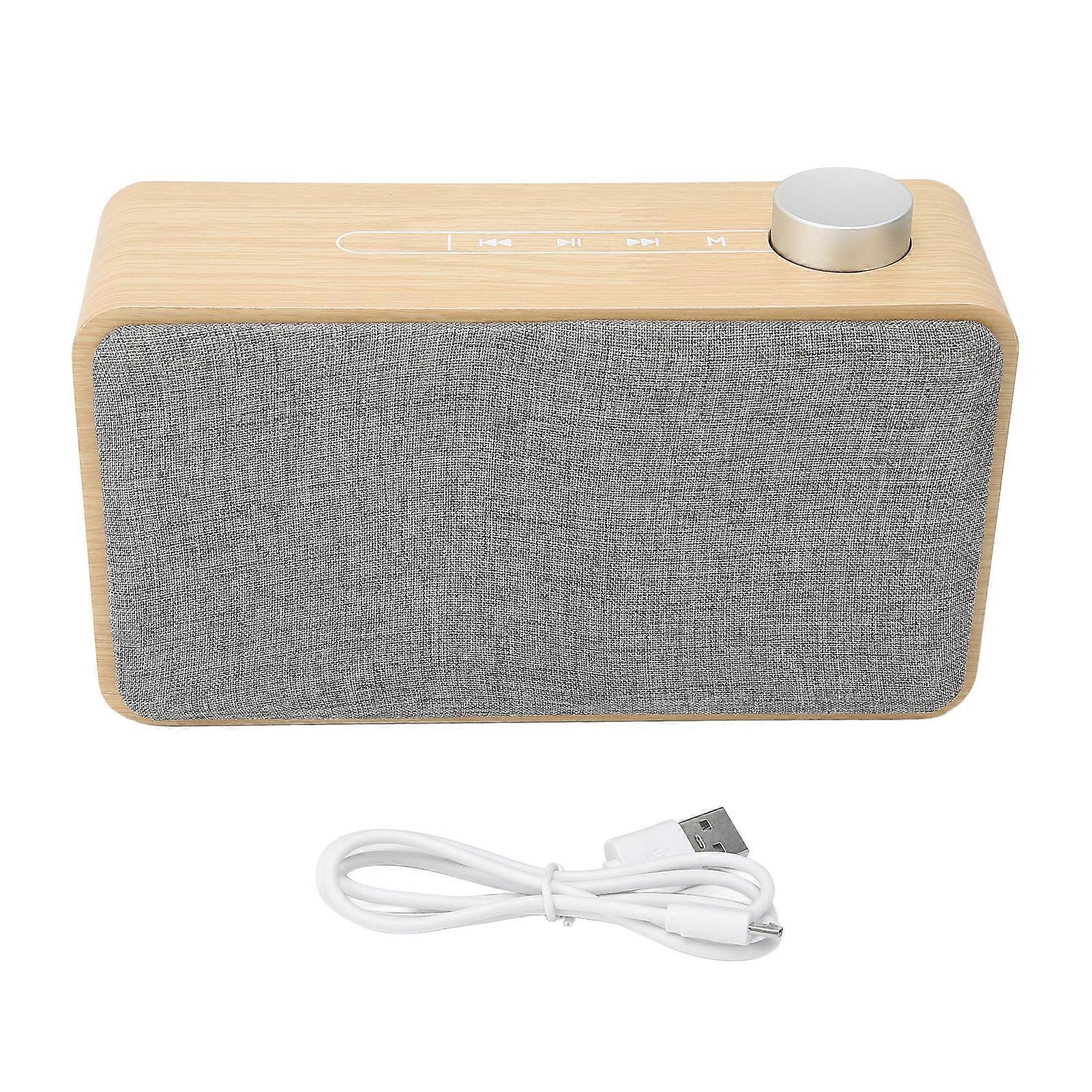 Wood Bluetooth Speaker Portable Wireless Bluetooth Speaker Supports Memory Card USB AUX MP3Yellow