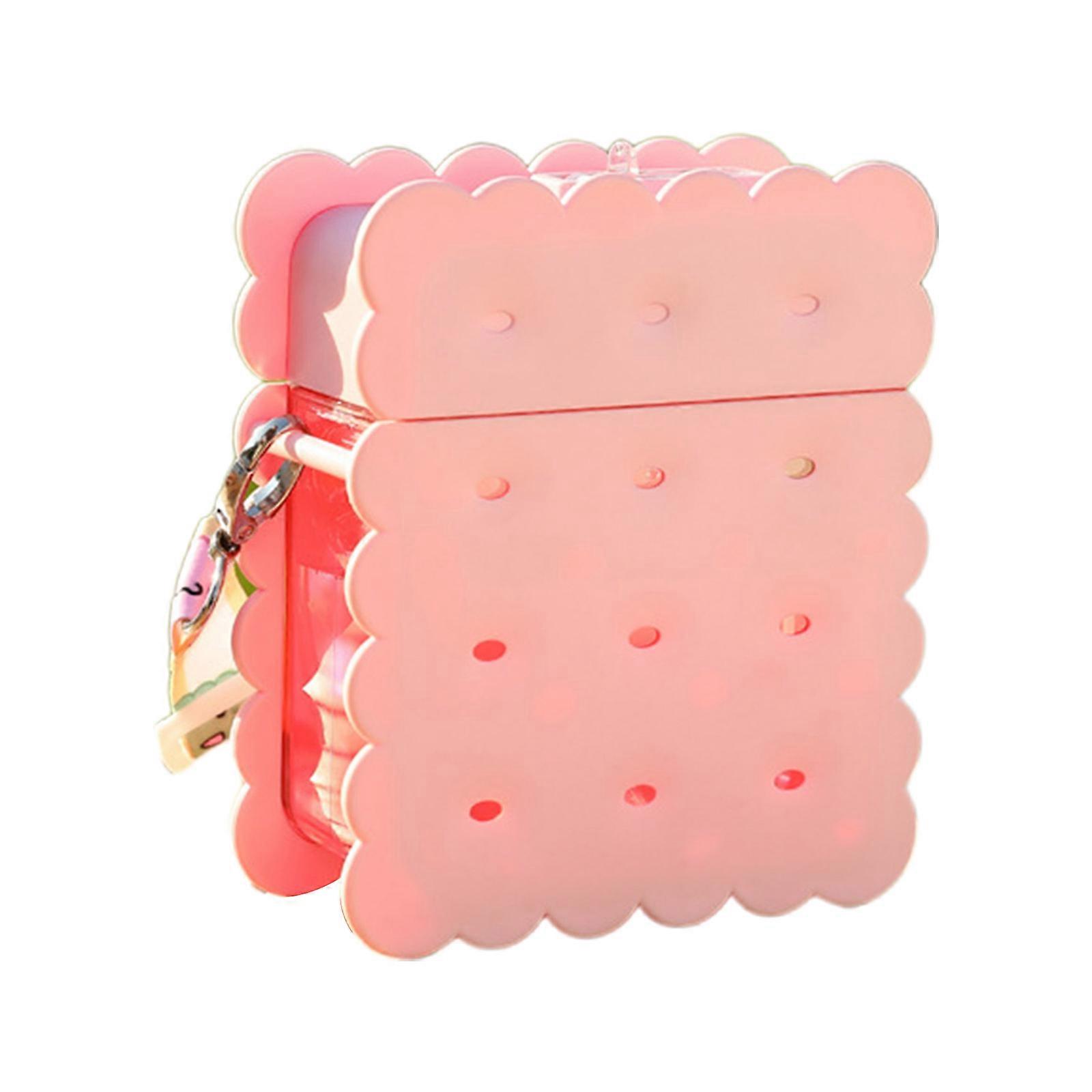 Plastic Water Bottle Straw Cups Drop-resistant Leak-proof Cookie Shaped Straw Water Bottle Drinkwares 4 Colors to Choose Pink