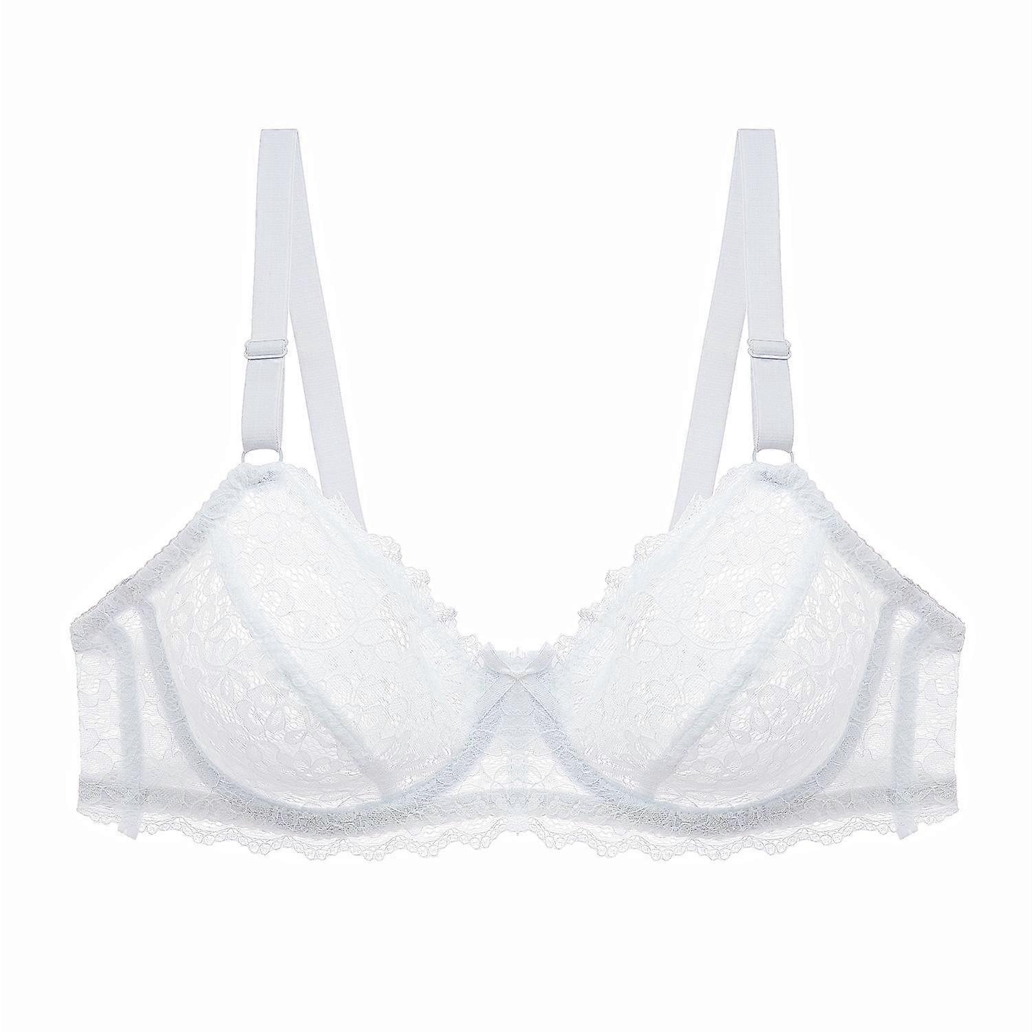 Ultra-thin Plus Size Wome Underwear Bra Solid Transparent Lace Ladies Brasiere