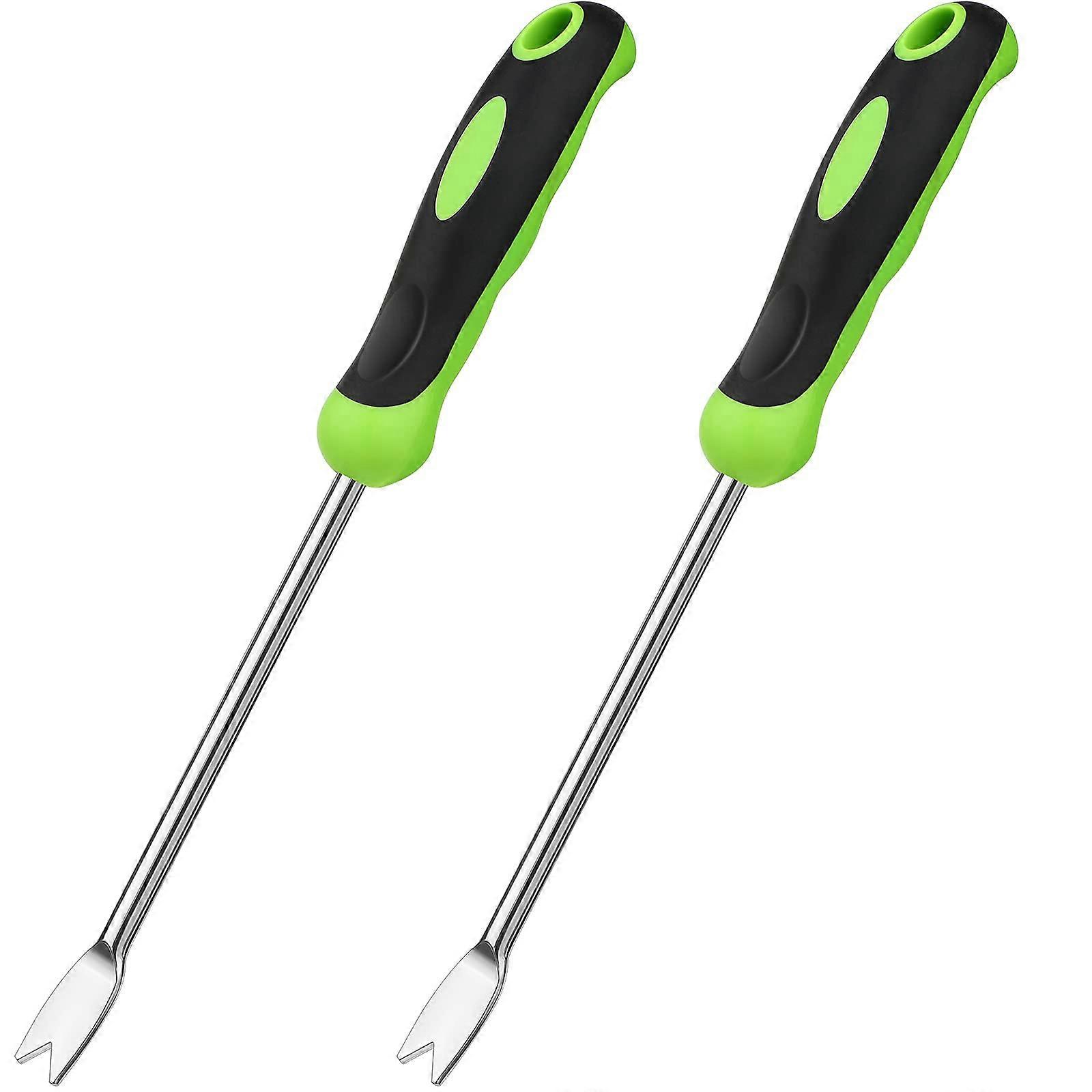 Hand Extraction Device Garden Tool with Ergonomic Handle, Stainless Steel Grass Transplant Forks (Set of 2)