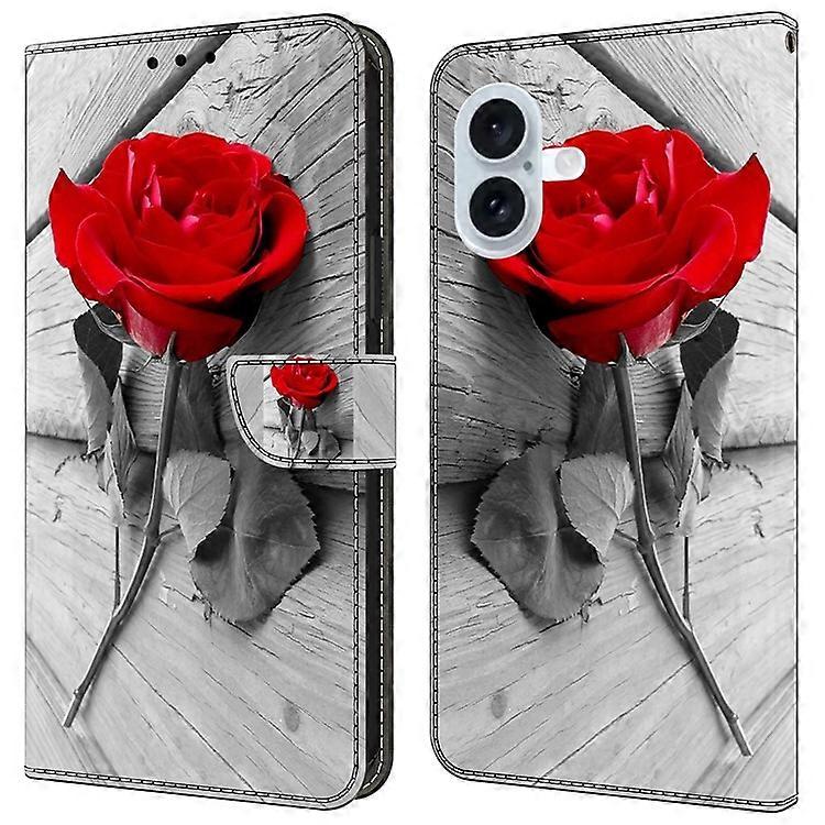 Compatible For iPhone 16 Wallet Case Magnetic Clasp 3D Pattern Leather Phone Cover