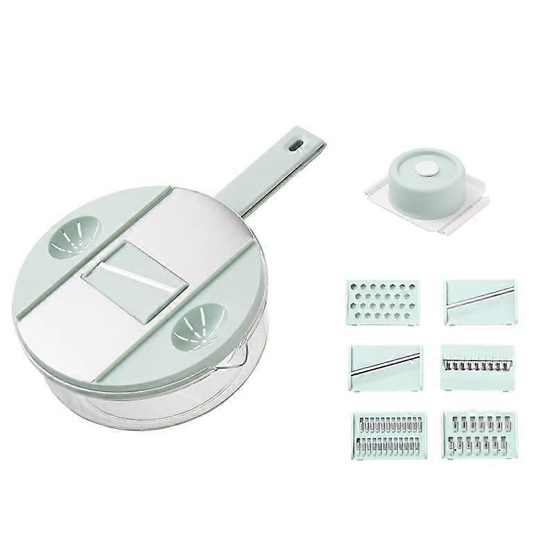 Safe Mandoline Slicer With 6-Blade Set And Catch Container Compact Kitchen Tool For Slicing