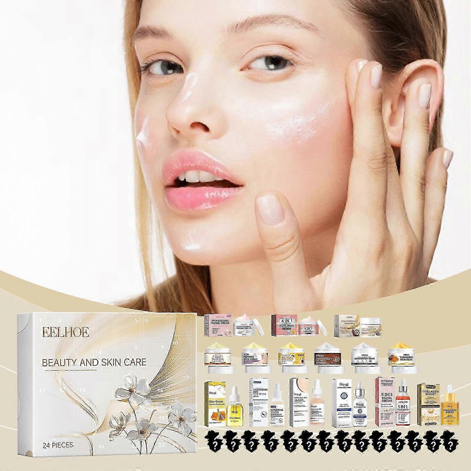 جودة عالية 24 صندوق الجمال الأعمى ، ترطيب منتجات العناية بالبشرة التجميلية ، مفاجأة 24 منتجات العناية بالبشرة الجمال صندوق أعمى