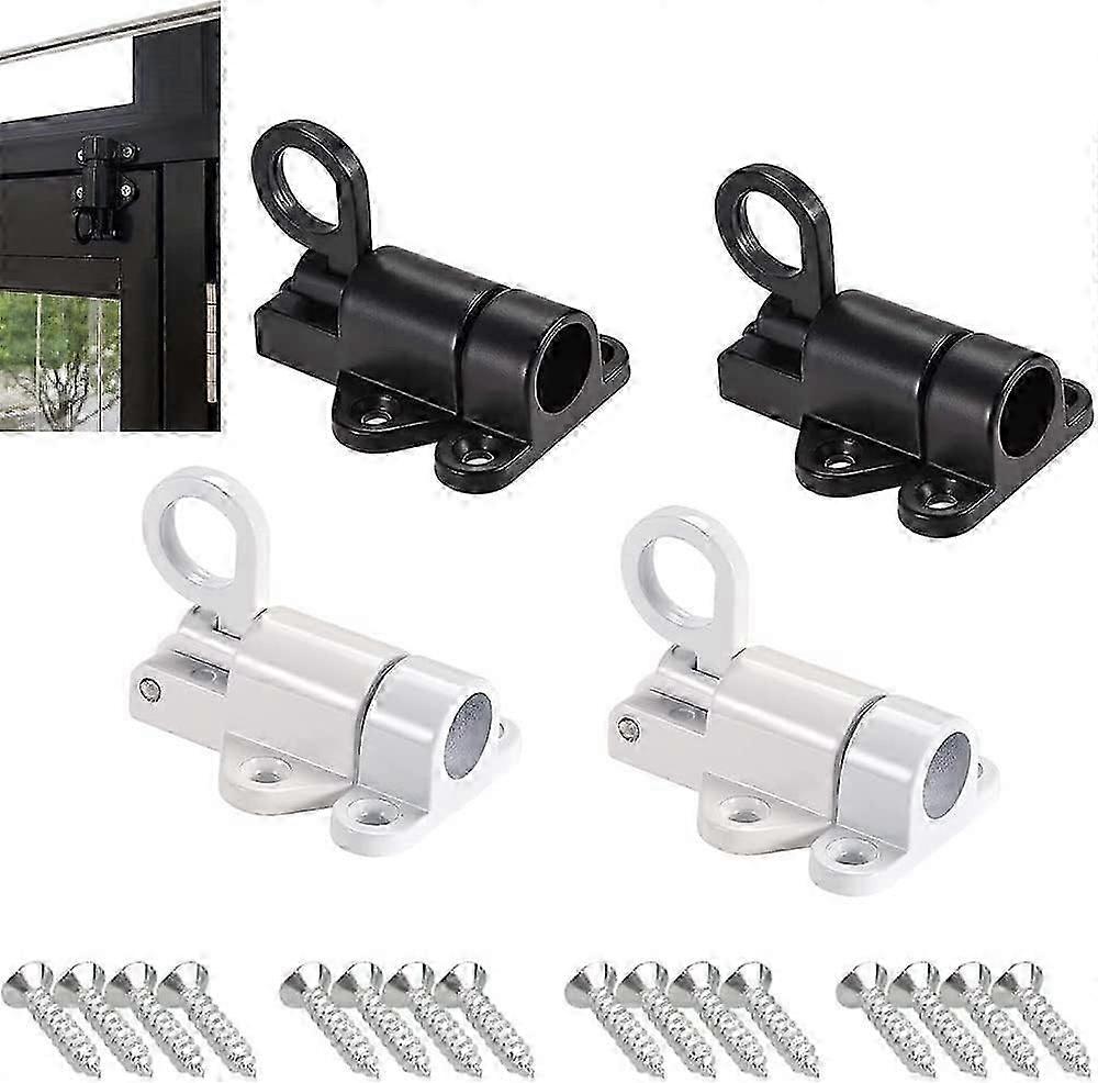 Exterior Window Lock, 4 Pieces Spring Loaded Lock Bolt, Automatic Door Lock