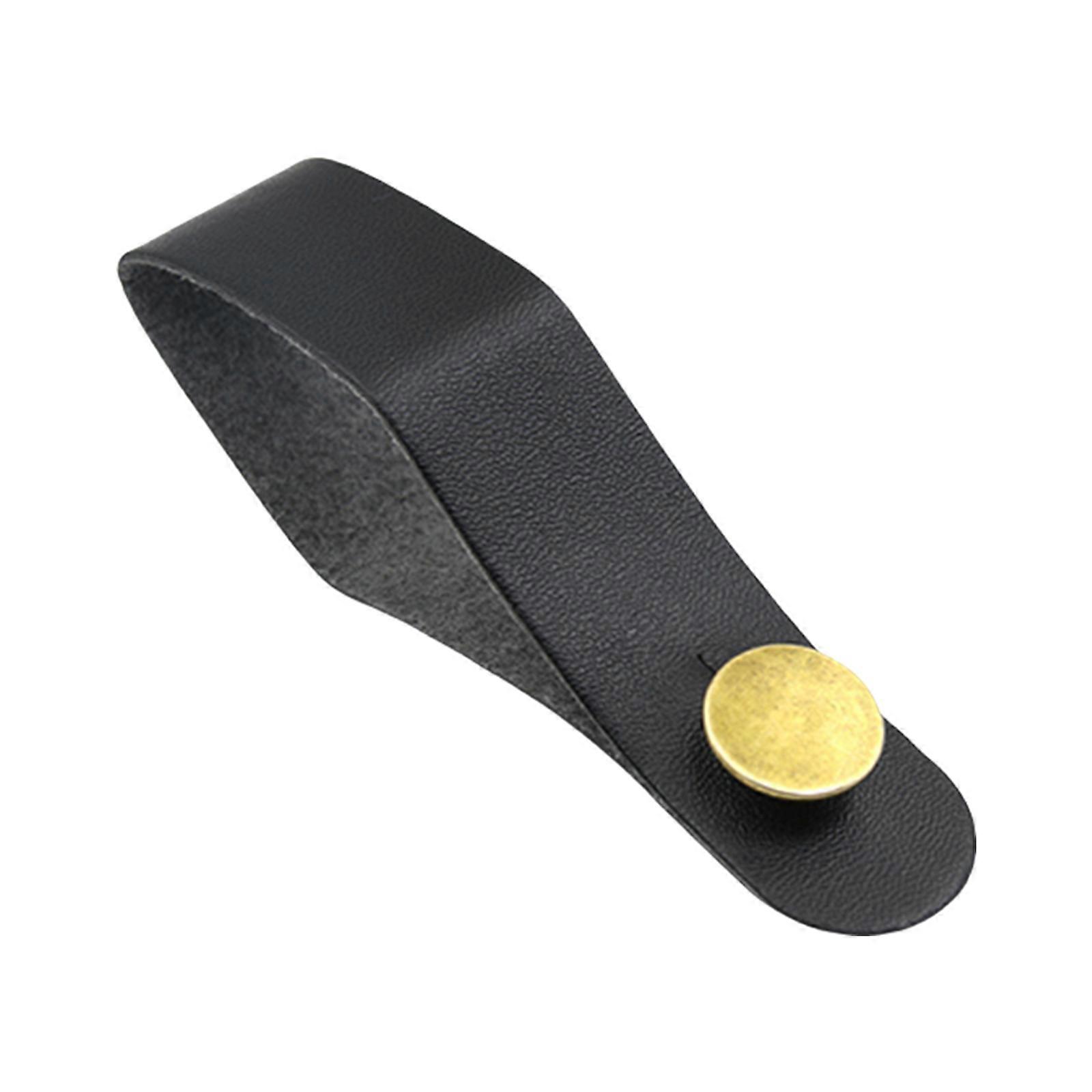 Lädergitarrremhållare Knapp Säkert lås Gitarrhalsrem Knapp Headstock Adapter Tie Gitarrtillbehör Svart