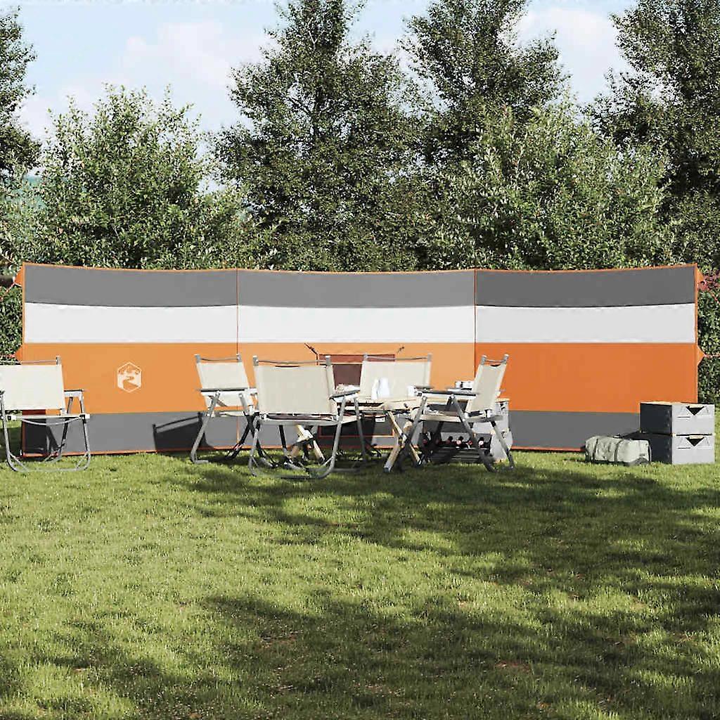 Camping Windscreen Grey and Orange 508x130 cm Waterproof