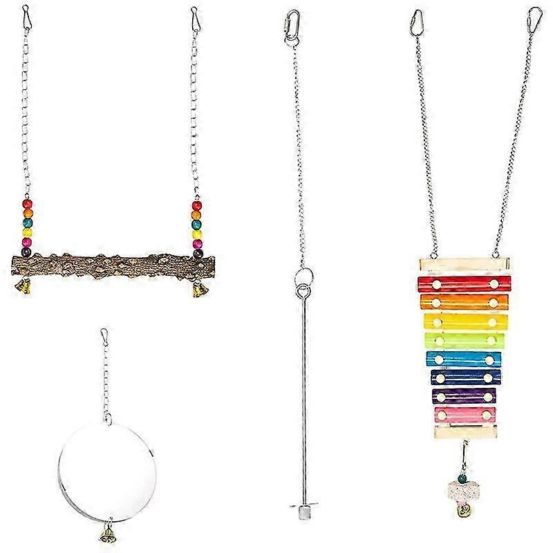 4 قطع الدجاج Xylophone لعبة الدجاجة سوينغ مرآة حامل الفاكهة للدجاج