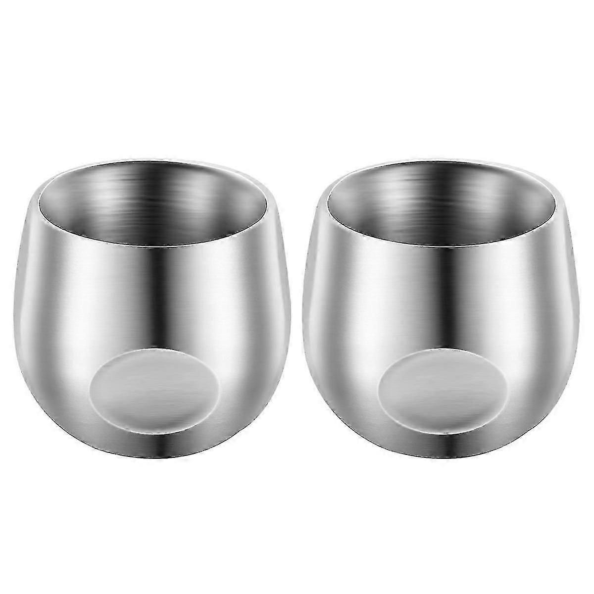 Rustfrit stål espressokopper 2stk, 150 ml dobbeltvægsisoleret brudsikker tumbler lille kop til o
