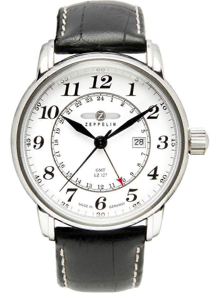 Zeppelin Schwarz Echtleder LZ 127 Graph Zeppelin Schwarz Echtleder 7642-1 Herrenuhr