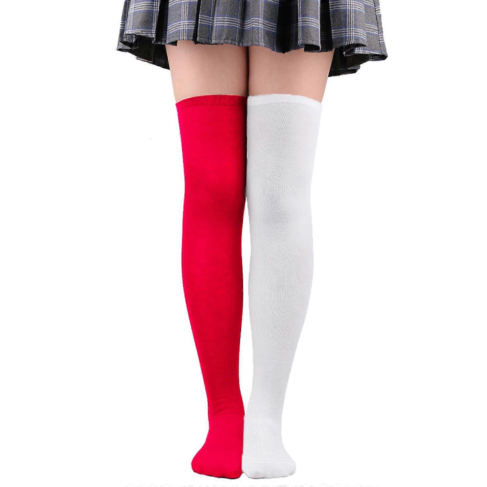 Striped Stockings Over The Knee Socks Different Color Stockings