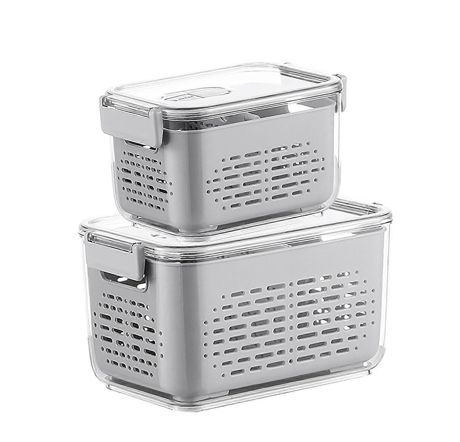 Food Storage Containers, Set of 2, 1.8L 5L, DustProtected with Lid