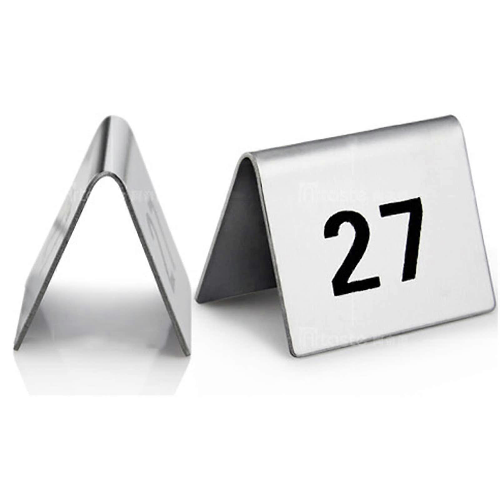 50 Pieces Stainless Steel Table Numbers for Cafe Use L 40 x W 50 mm