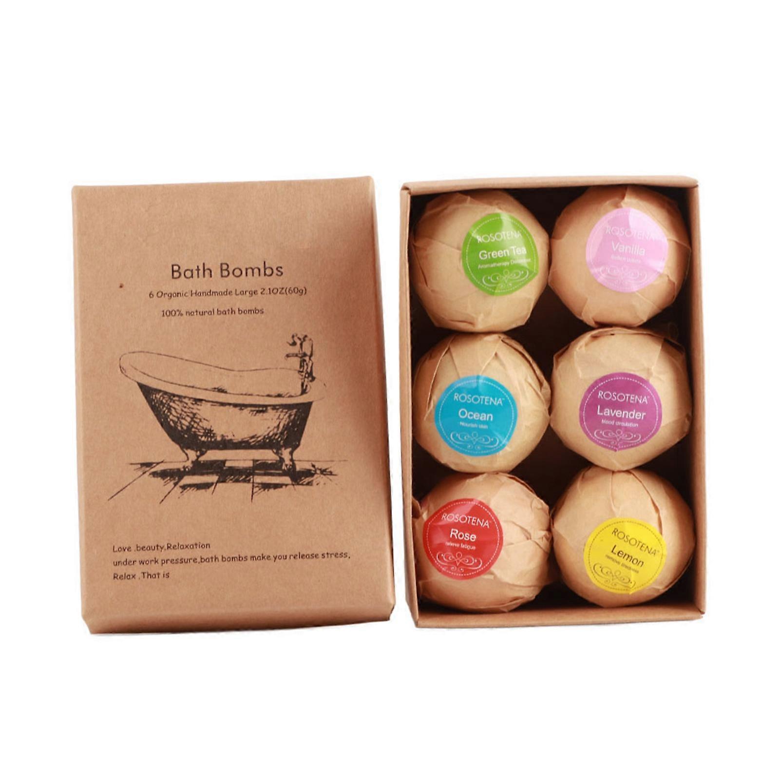6pcs/set Handmade Bath Bomb Aromatherapy Relaxation Moisturizing Essential Oil Spa Bomb Bath
