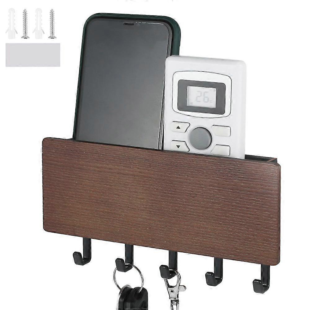 Stylish Wall-Mounted Key and Mail Organizer with Hooks - Multifunctional Entryway Storage Solution