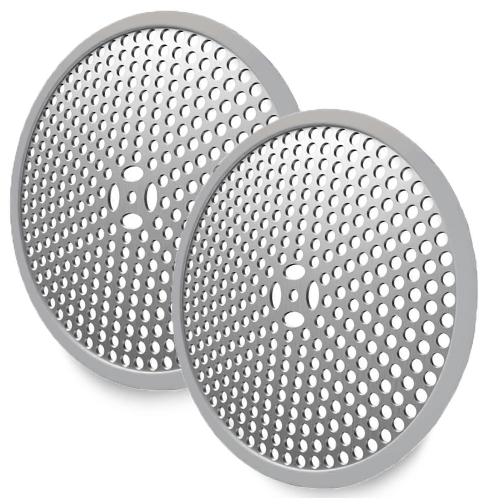 2 Pack Round Shower Drain Hair Catcher Strainer, Flat Drain Protector Cover for Shower