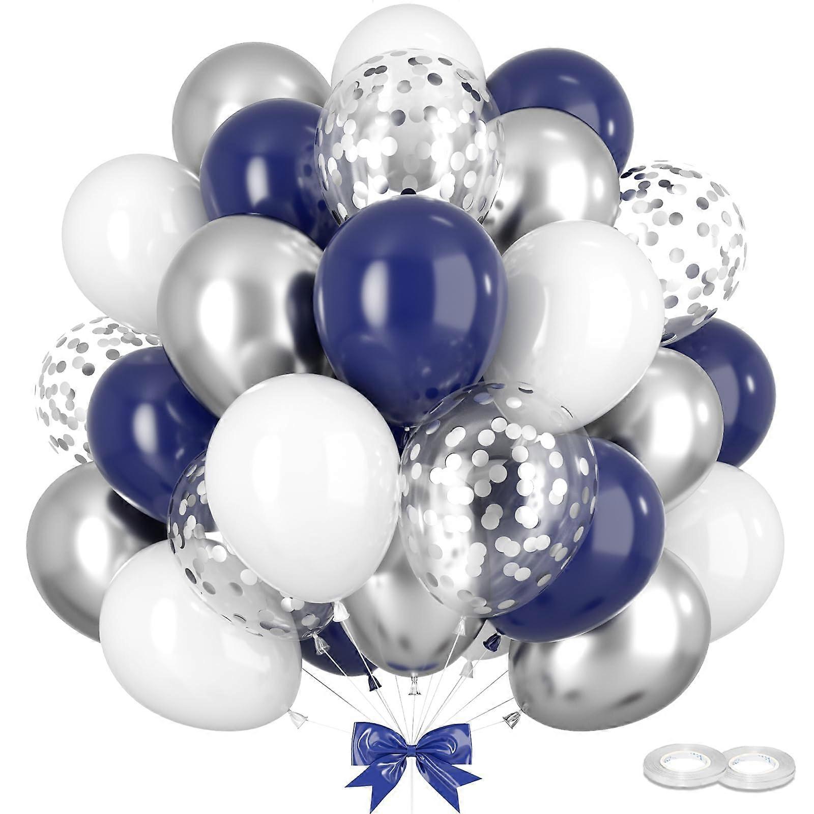 Multi-Colored Balloon Set - 60 Pieces of 12-Inch Latex Balloons for Birthday Parties in Lacivert Color