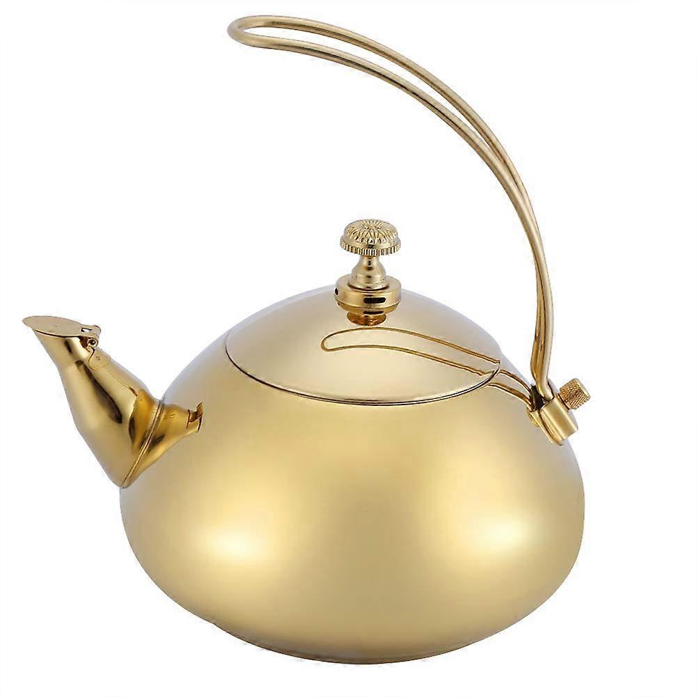 Sanqiahome Metallic Gold Kettle, 1.5L Stainless Steel Teapot for Induction Cooker, Fast Boiling Water Pot