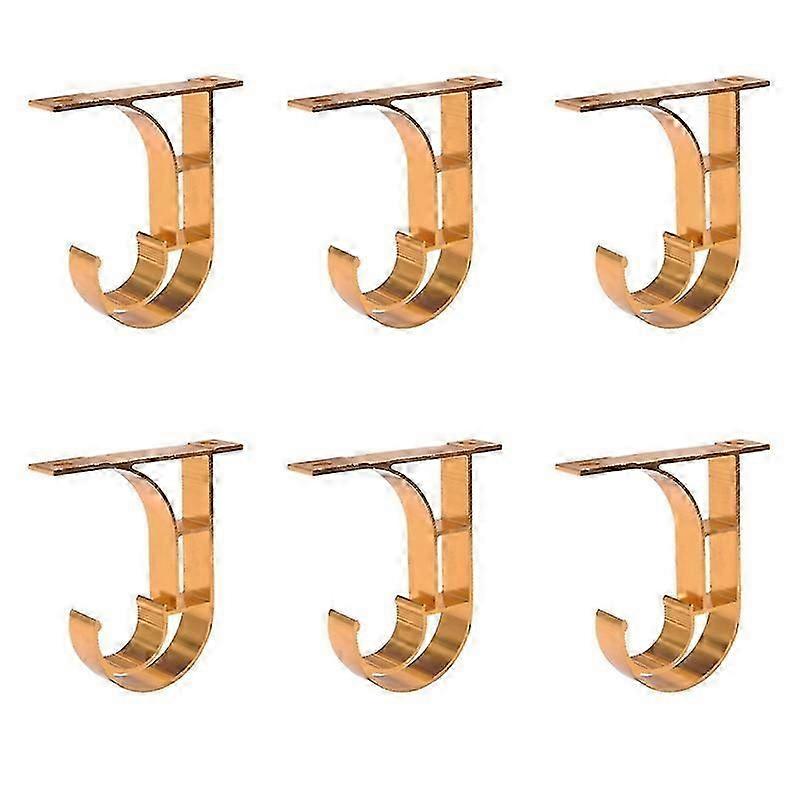 6Pcs Ceiling Curtain Rod Installation Hook Hanger Storage Rack Support Bracket JIKAIX