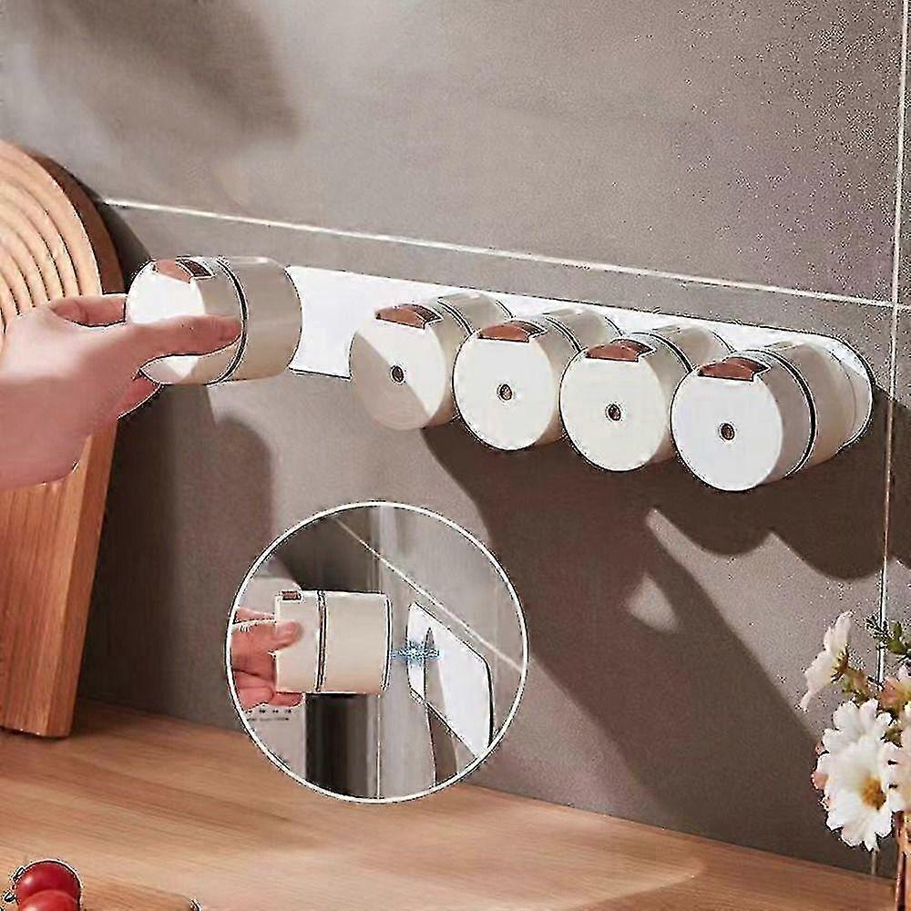 6 pots à épices en verre avec support magnétique - Réfrigérateur et solution de rangement mural