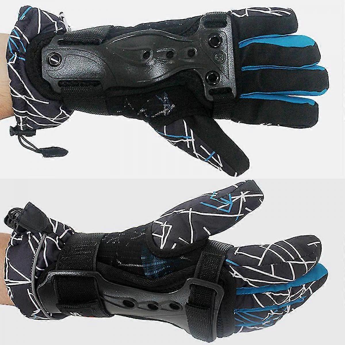 1 Pair Adjustable Wrist Guards Support Ski Protective Gear Glove(XL)
