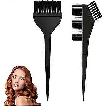 2-Piece Hair Coloring Brush Set with Comb for Salon Use Dyeing Applicator Tools