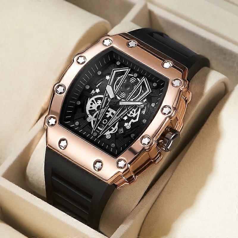 Mens Quartz Waterproof Sport Square Luminous Watch