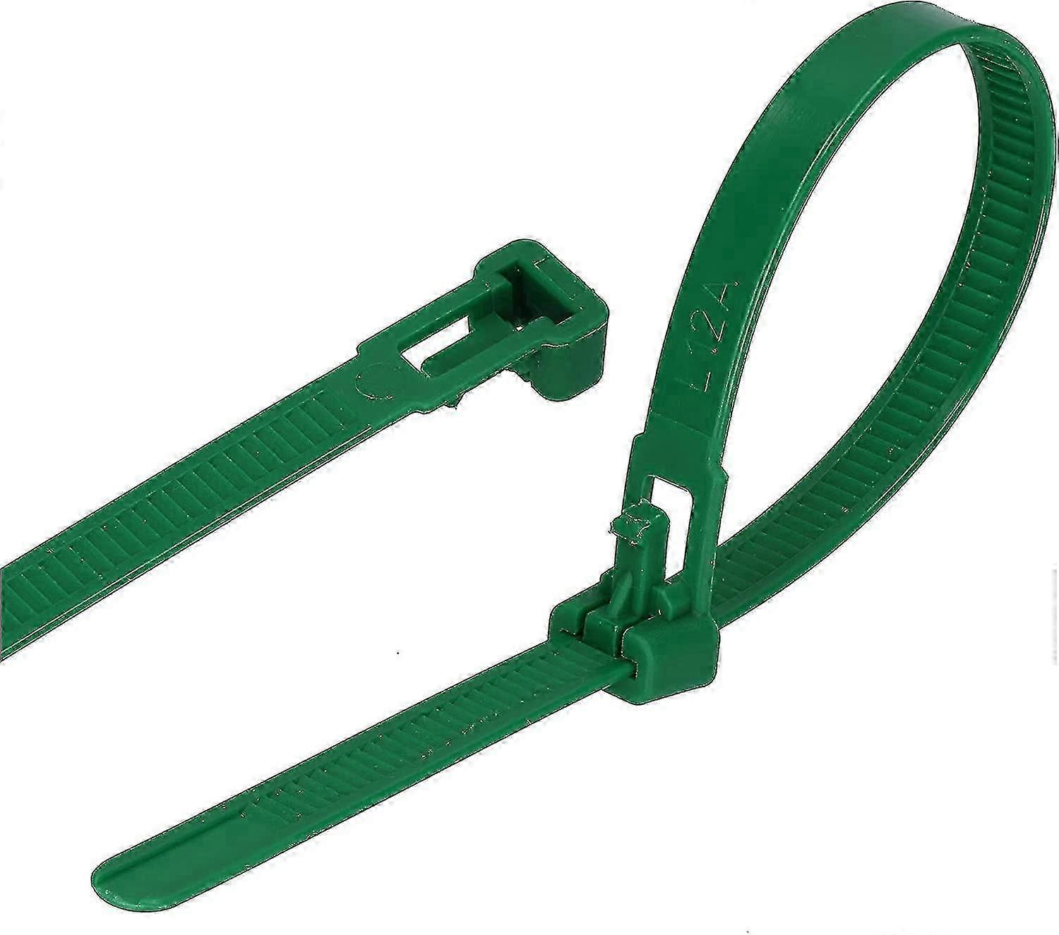 100 Pack Reusable Cable Ties (7.6mm X 250mm, Green)c p