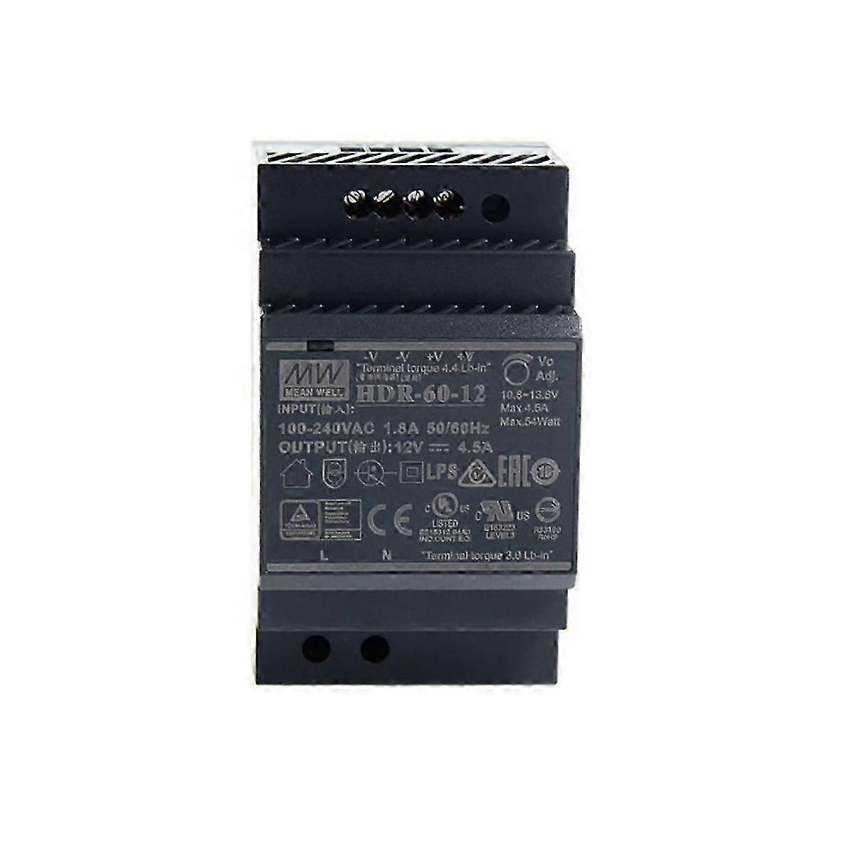 85-264V 12V 4.5A 54W Single Output Industrial DIN Rail Power Supply for Smart Home Automation Module Controller