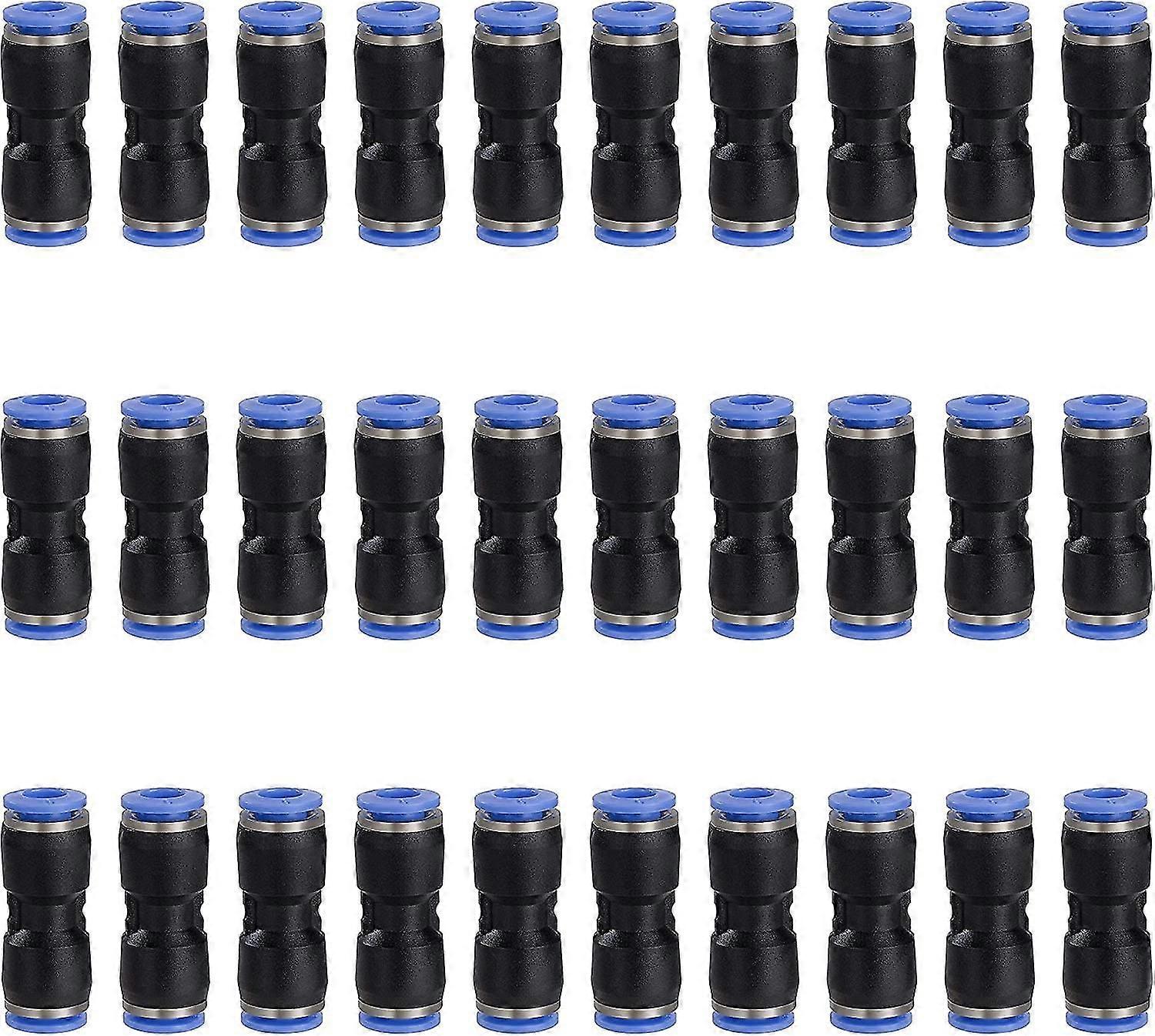 موصل هوائي 6 مم دفع مستقيم في التجهيزات الهوائية السريعة البلاستيك خط الهواء أنبوب تركيب 30pcs