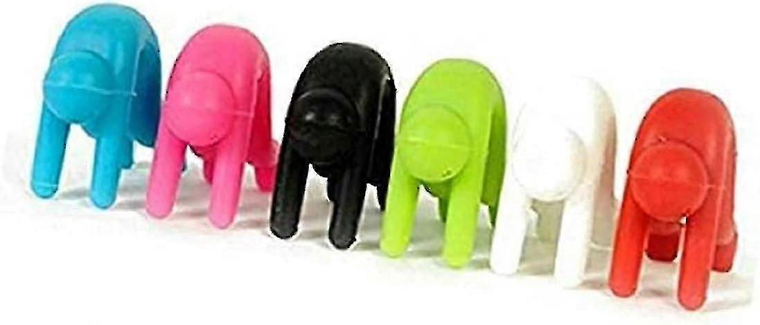 6pcsポットリッドホルダーシリコン、スプラッシュカバーリフター、フライパンとポット用セーフガードオーバーキッチン、ランダムカラー